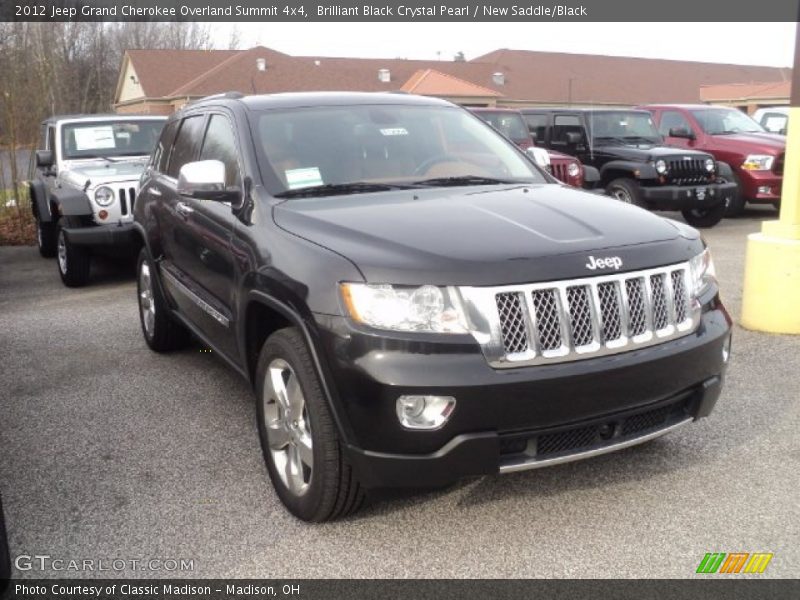 Brilliant Black Crystal Pearl / New Saddle/Black 2012 Jeep Grand Cherokee Overland Summit 4x4