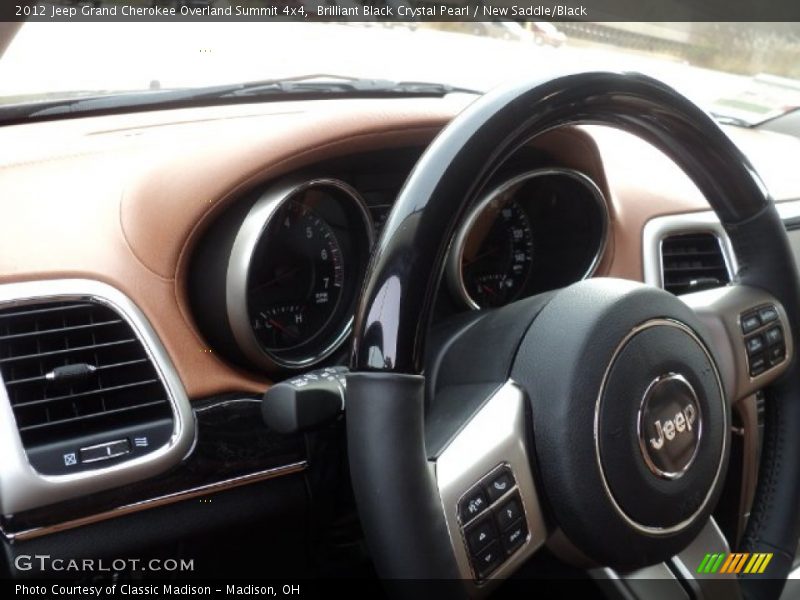 Brilliant Black Crystal Pearl / New Saddle/Black 2012 Jeep Grand Cherokee Overland Summit 4x4