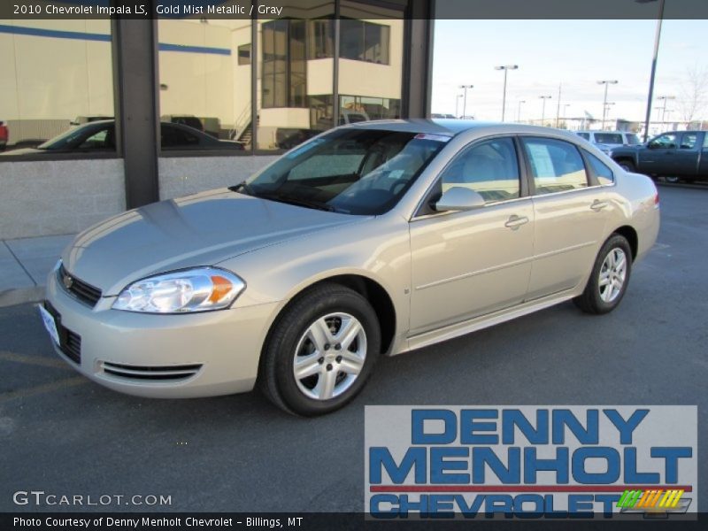 Gold Mist Metallic / Gray 2010 Chevrolet Impala LS
