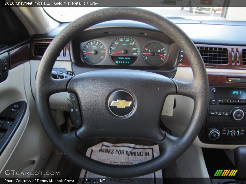 Gold Mist Metallic / Gray 2010 Chevrolet Impala LS