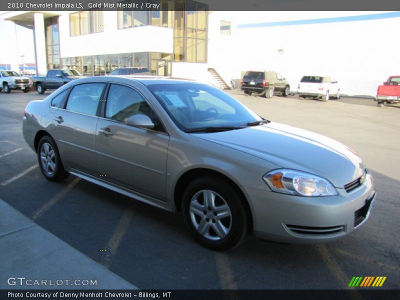 Gold Mist Metallic / Gray 2010 Chevrolet Impala LS