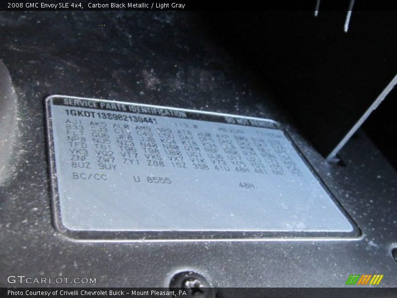 Carbon Black Metallic / Light Gray 2008 GMC Envoy SLE 4x4