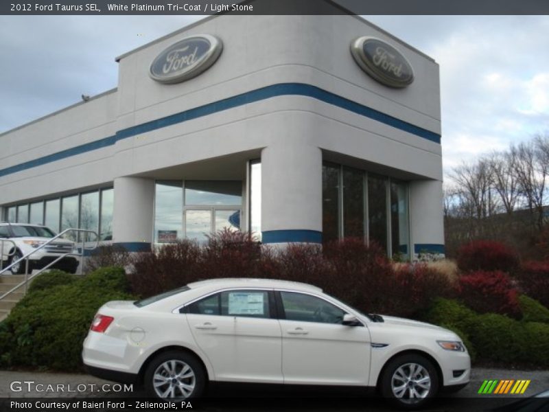 White Platinum Tri-Coat / Light Stone 2012 Ford Taurus SEL
