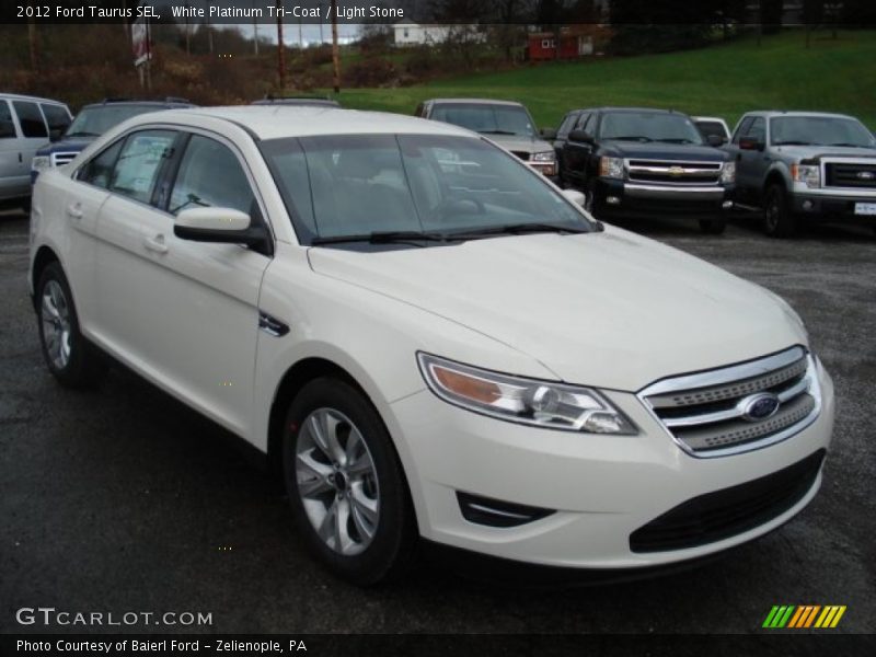 White Platinum Tri-Coat / Light Stone 2012 Ford Taurus SEL