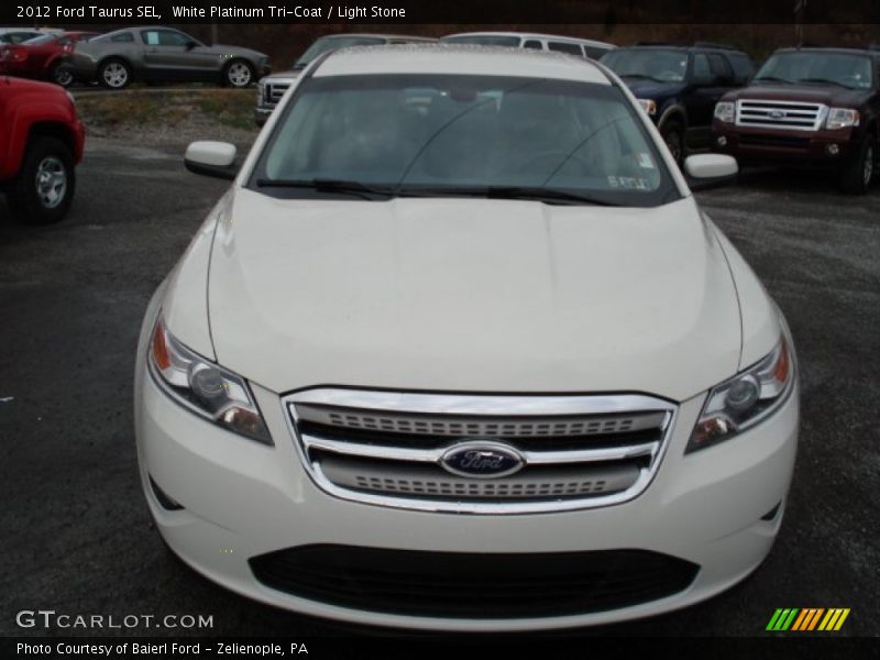 White Platinum Tri-Coat / Light Stone 2012 Ford Taurus SEL