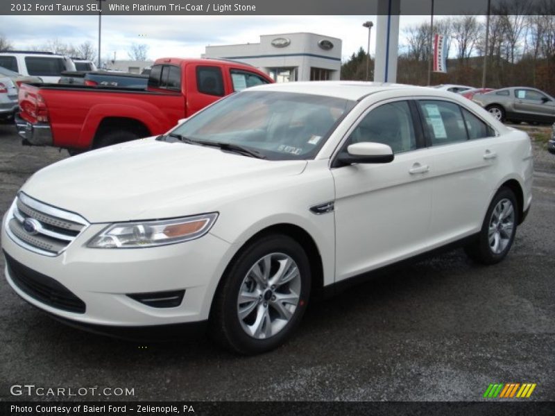 White Platinum Tri-Coat / Light Stone 2012 Ford Taurus SEL
