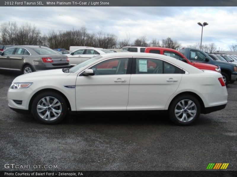 White Platinum Tri-Coat / Light Stone 2012 Ford Taurus SEL