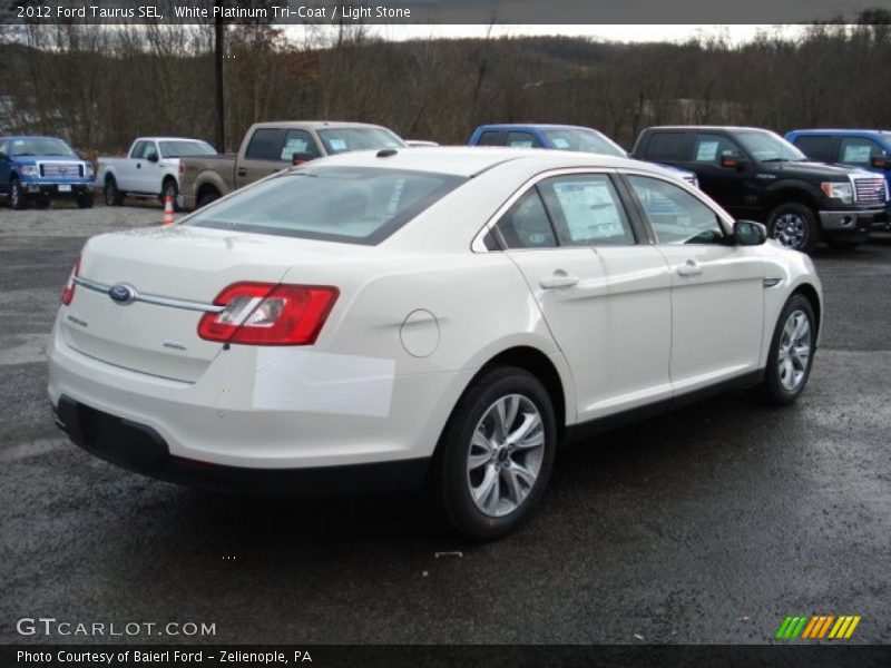 White Platinum Tri-Coat / Light Stone 2012 Ford Taurus SEL