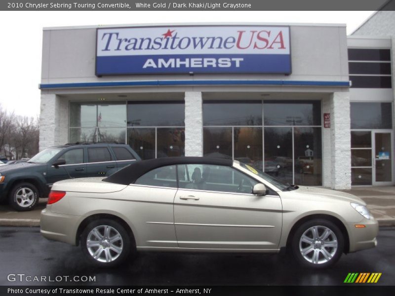 White Gold / Dark Khaki/Light Graystone 2010 Chrysler Sebring Touring Convertible