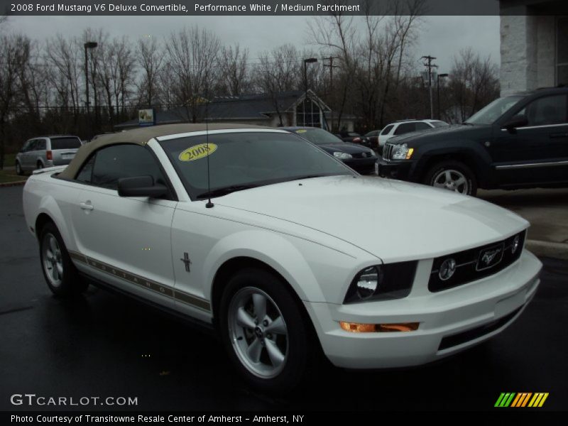 Performance White / Medium Parchment 2008 Ford Mustang V6 Deluxe Convertible
