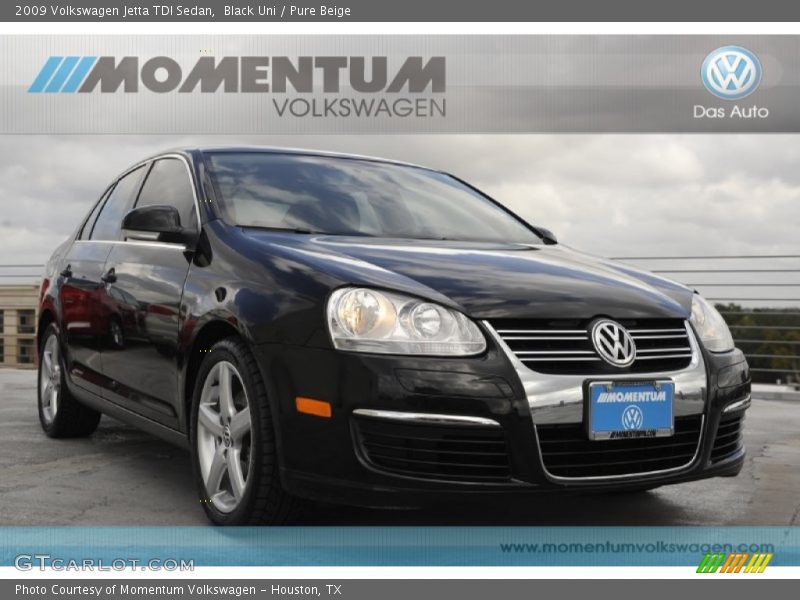 Black Uni / Pure Beige 2009 Volkswagen Jetta TDI Sedan