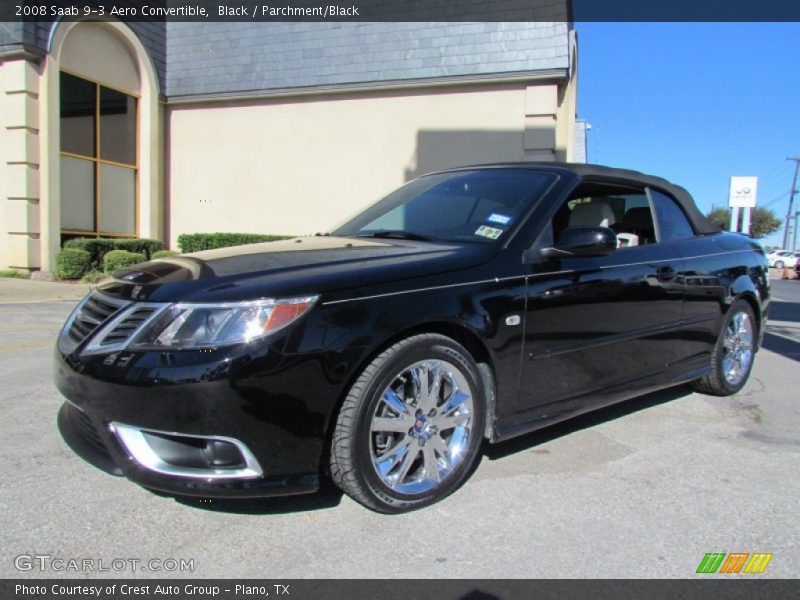 Black / Parchment/Black 2008 Saab 9-3 Aero Convertible