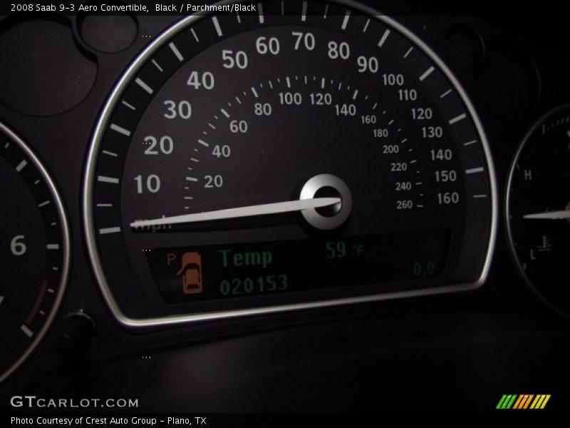 Black / Parchment/Black 2008 Saab 9-3 Aero Convertible