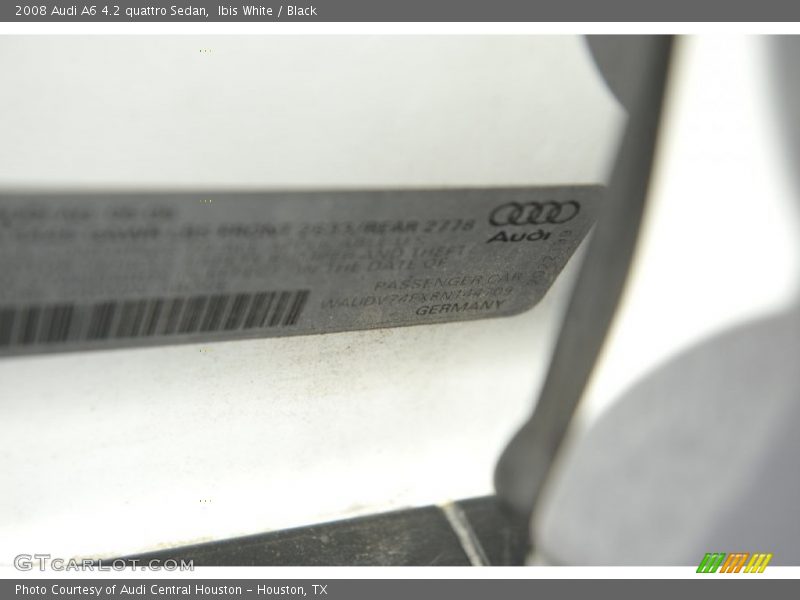 Ibis White / Black 2008 Audi A6 4.2 quattro Sedan