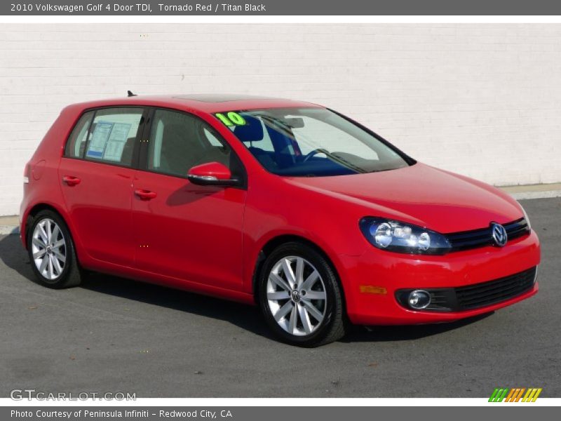 Tornado Red / Titan Black 2010 Volkswagen Golf 4 Door TDI