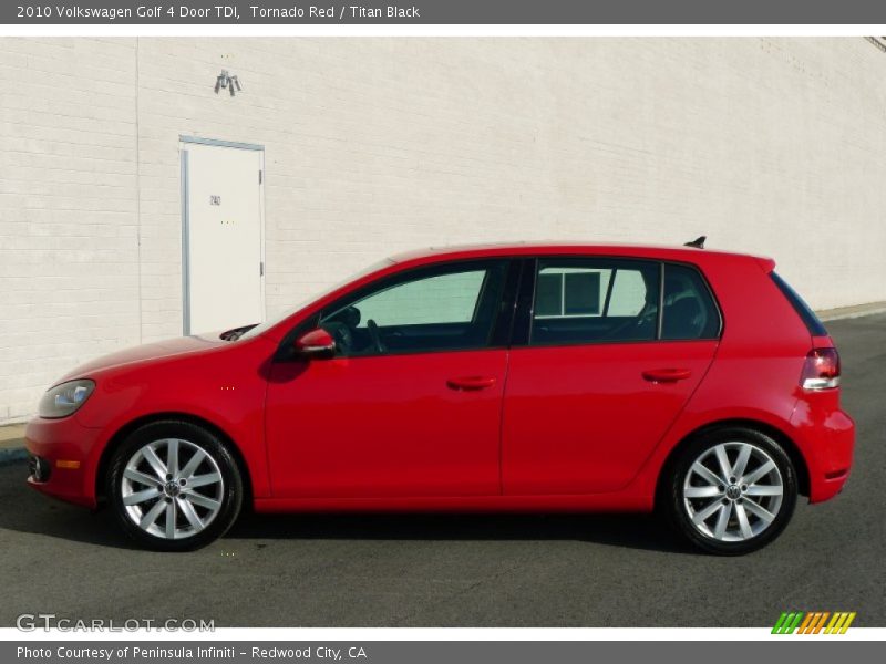 Tornado Red / Titan Black 2010 Volkswagen Golf 4 Door TDI