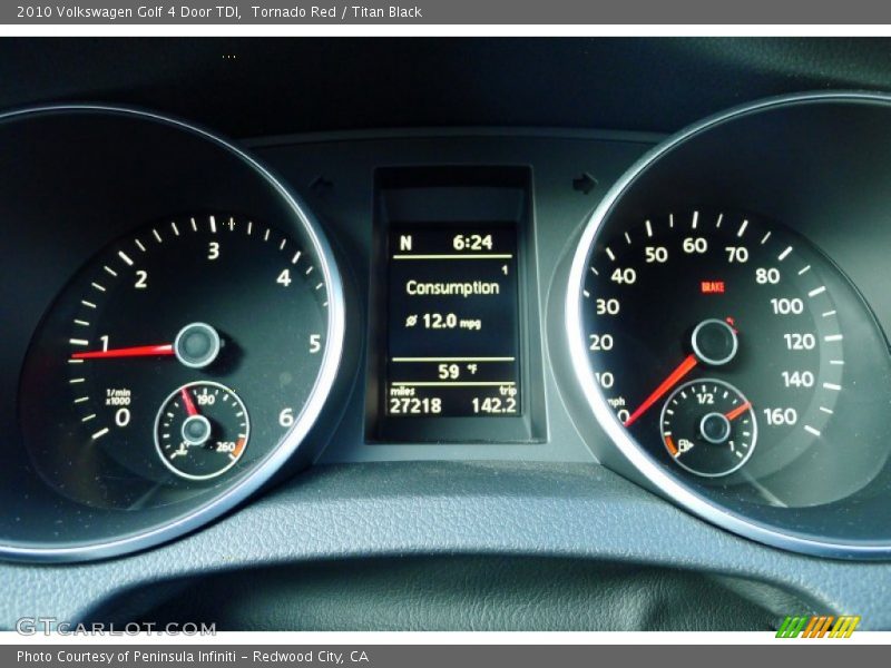 Tornado Red / Titan Black 2010 Volkswagen Golf 4 Door TDI