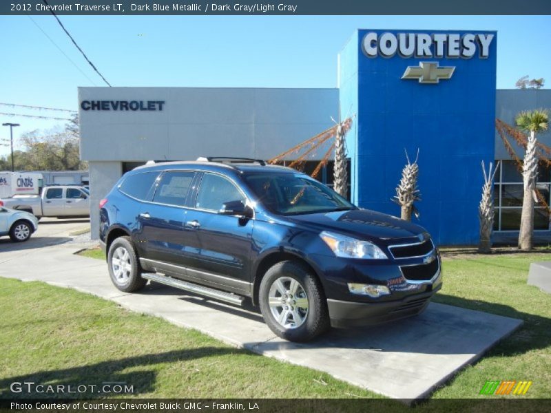 Dark Blue Metallic / Dark Gray/Light Gray 2012 Chevrolet Traverse LT