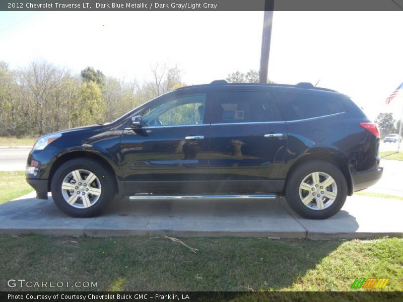 Dark Blue Metallic / Dark Gray/Light Gray 2012 Chevrolet Traverse LT