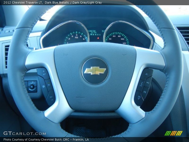 Dark Blue Metallic / Dark Gray/Light Gray 2012 Chevrolet Traverse LT