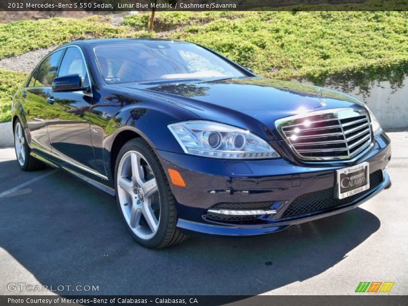Lunar Blue Metallic / Cashmere/Savanna 2012 Mercedes-Benz S 550 Sedan