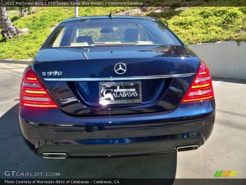 Lunar Blue Metallic / Cashmere/Savanna 2012 Mercedes-Benz S 550 Sedan