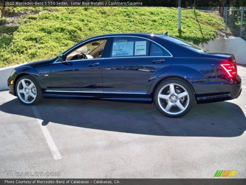 Lunar Blue Metallic / Cashmere/Savanna 2012 Mercedes-Benz S 550 Sedan