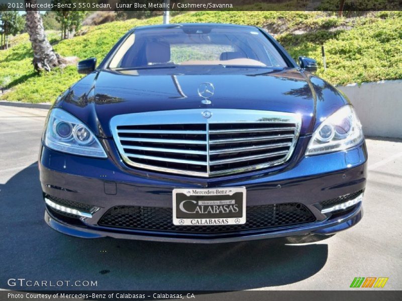 Lunar Blue Metallic / Cashmere/Savanna 2012 Mercedes-Benz S 550 Sedan