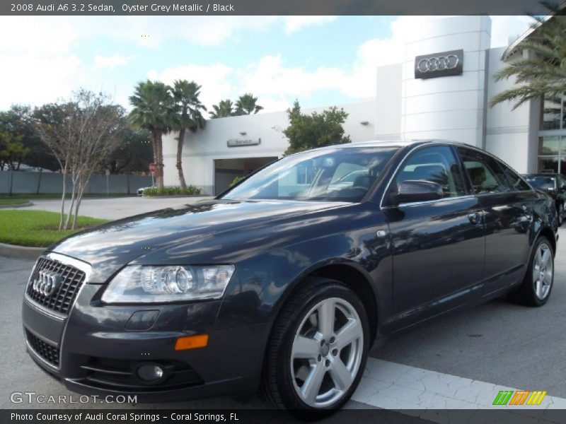 Oyster Grey Metallic / Black 2008 Audi A6 3.2 Sedan