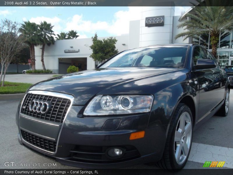 Oyster Grey Metallic / Black 2008 Audi A6 3.2 Sedan