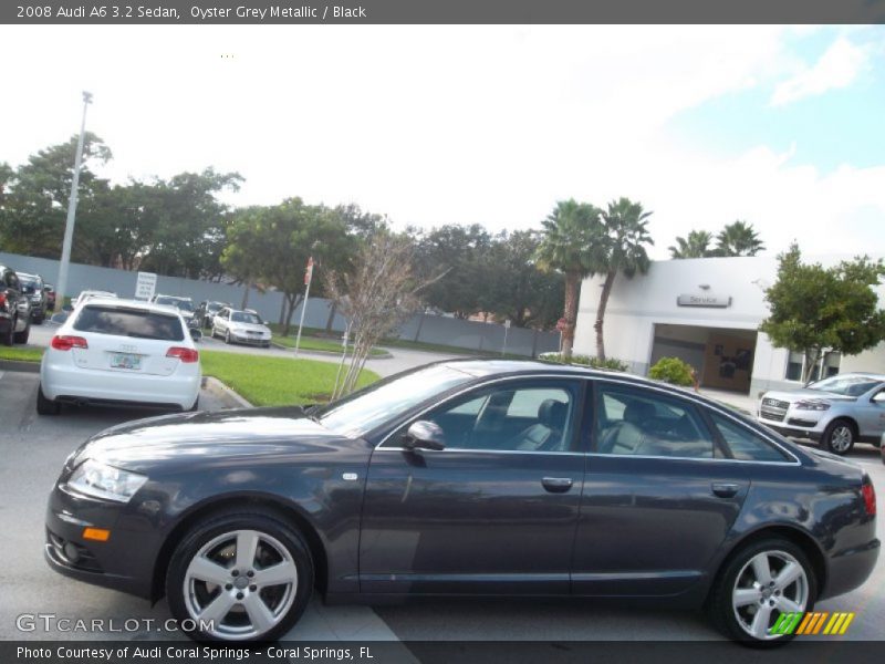 Oyster Grey Metallic / Black 2008 Audi A6 3.2 Sedan