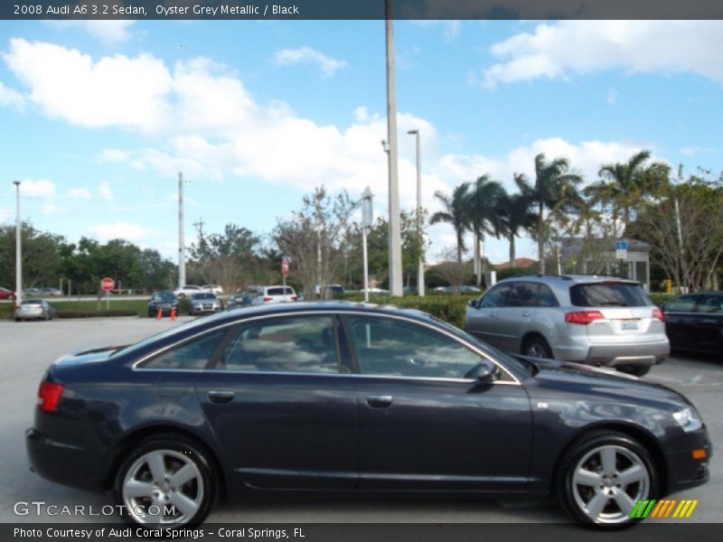 Oyster Grey Metallic / Black 2008 Audi A6 3.2 Sedan