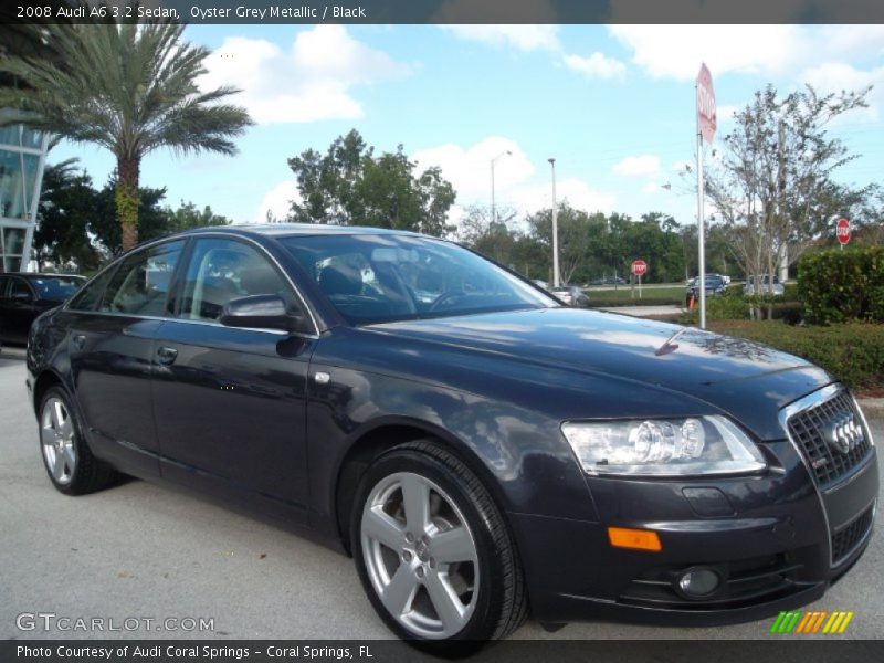Oyster Grey Metallic / Black 2008 Audi A6 3.2 Sedan