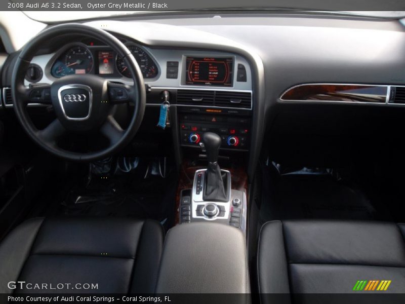 Oyster Grey Metallic / Black 2008 Audi A6 3.2 Sedan
