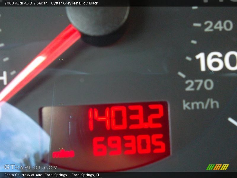Oyster Grey Metallic / Black 2008 Audi A6 3.2 Sedan