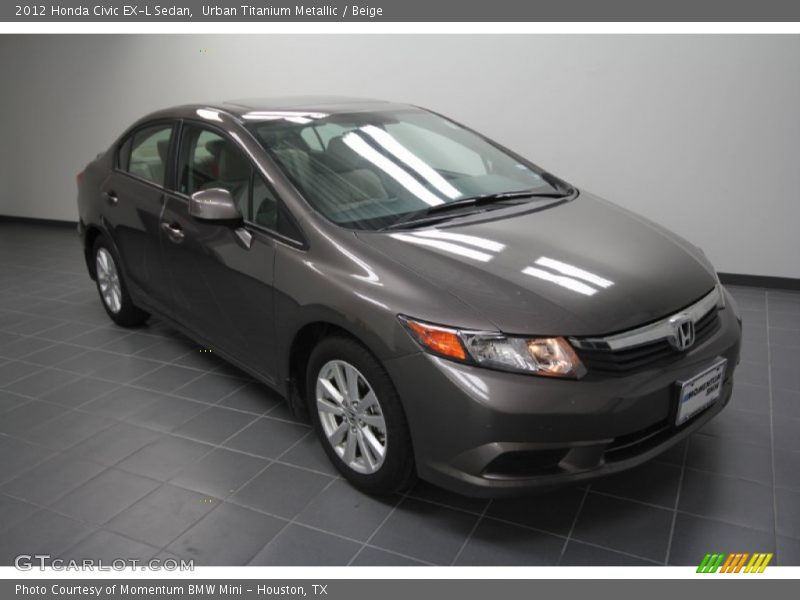 Urban Titanium Metallic / Beige 2012 Honda Civic EX-L Sedan