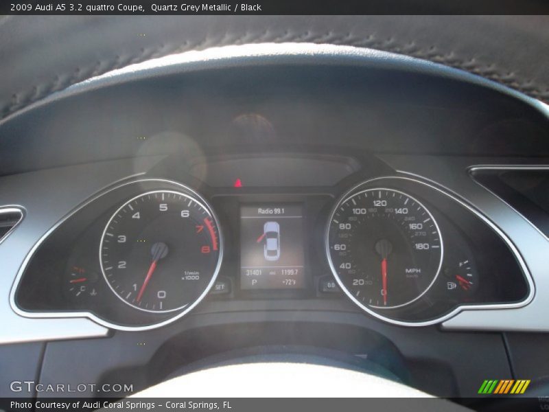 Quartz Grey Metallic / Black 2009 Audi A5 3.2 quattro Coupe