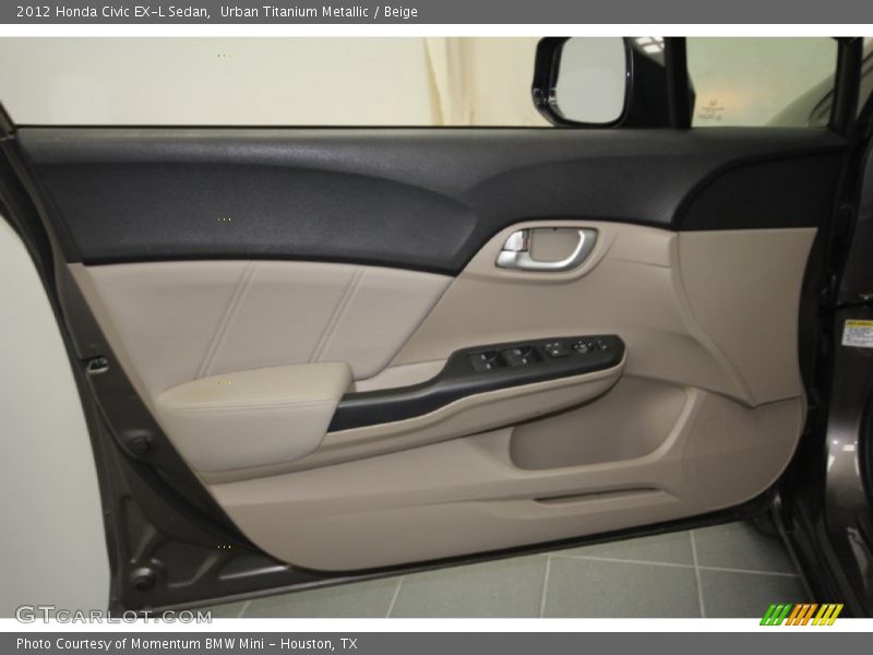 Urban Titanium Metallic / Beige 2012 Honda Civic EX-L Sedan