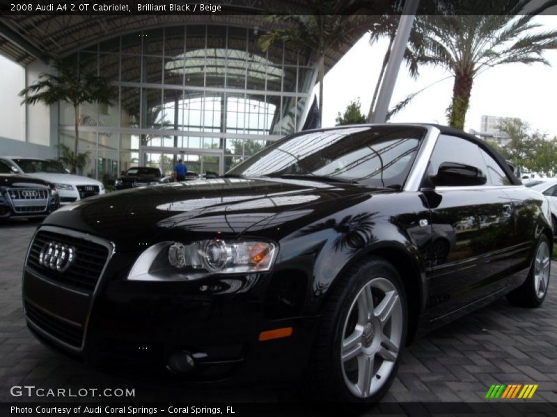 Brilliant Black / Beige 2008 Audi A4 2.0T Cabriolet