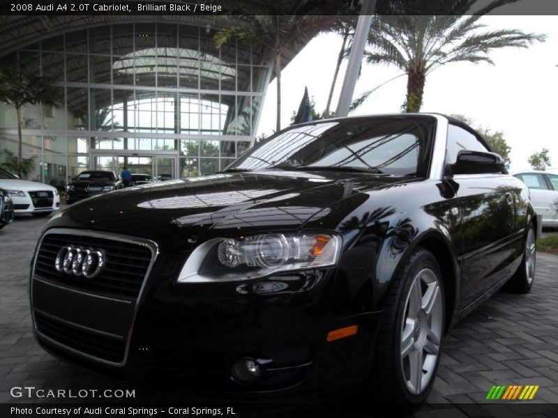 Brilliant Black / Beige 2008 Audi A4 2.0T Cabriolet
