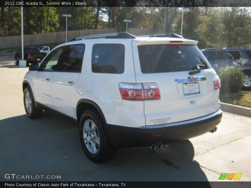 Summit White / Ebony 2012 GMC Acadia SL