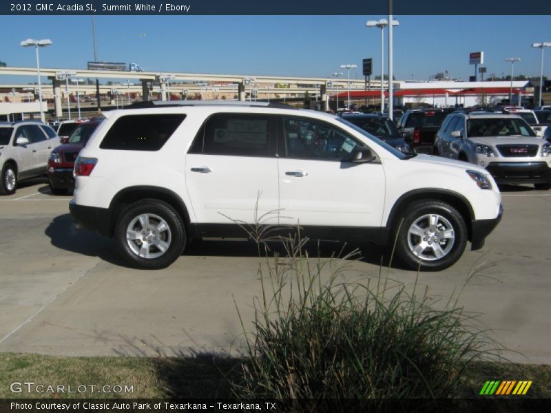 Summit White / Ebony 2012 GMC Acadia SL