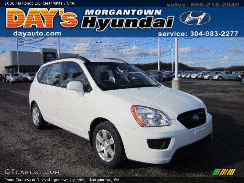 Clear White / Gray 2008 Kia Rondo LX