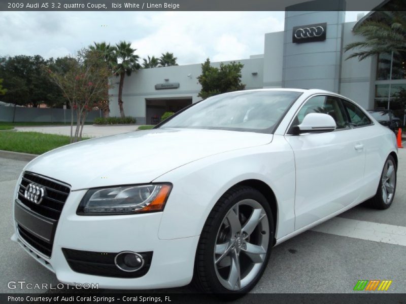 Ibis White / Linen Beige 2009 Audi A5 3.2 quattro Coupe