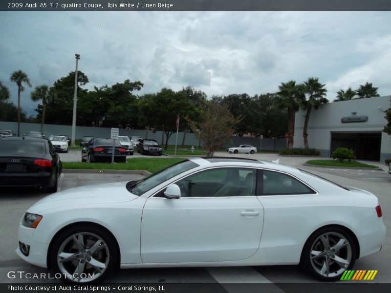 Ibis White / Linen Beige 2009 Audi A5 3.2 quattro Coupe