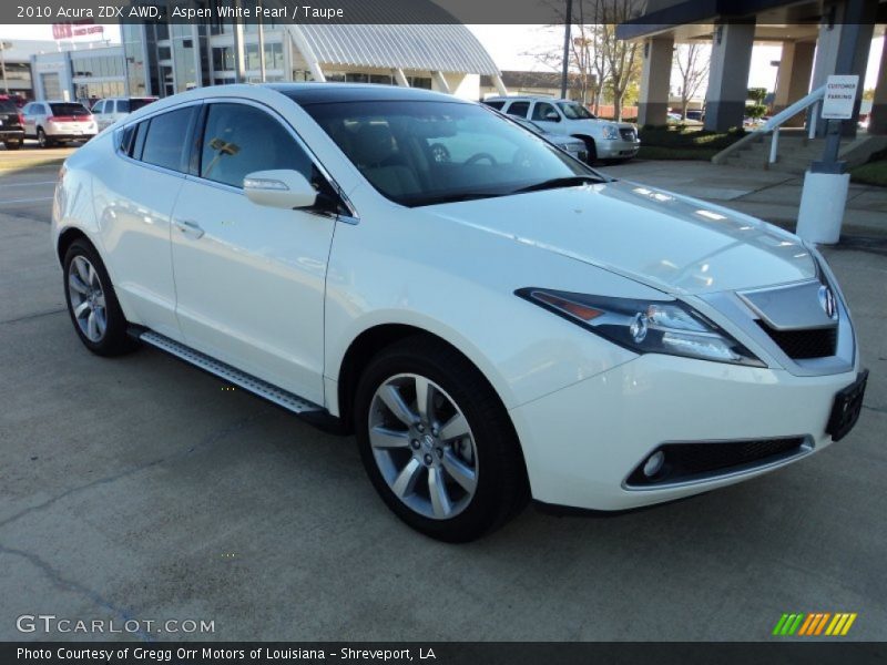 Aspen White Pearl / Taupe 2010 Acura ZDX AWD