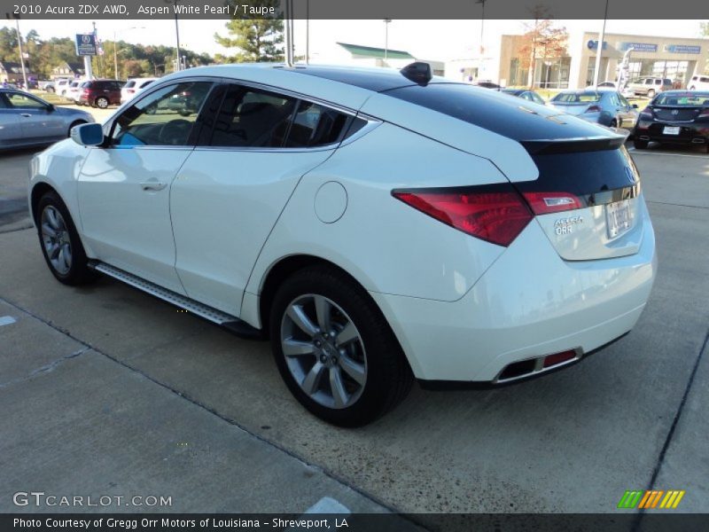 Aspen White Pearl / Taupe 2010 Acura ZDX AWD