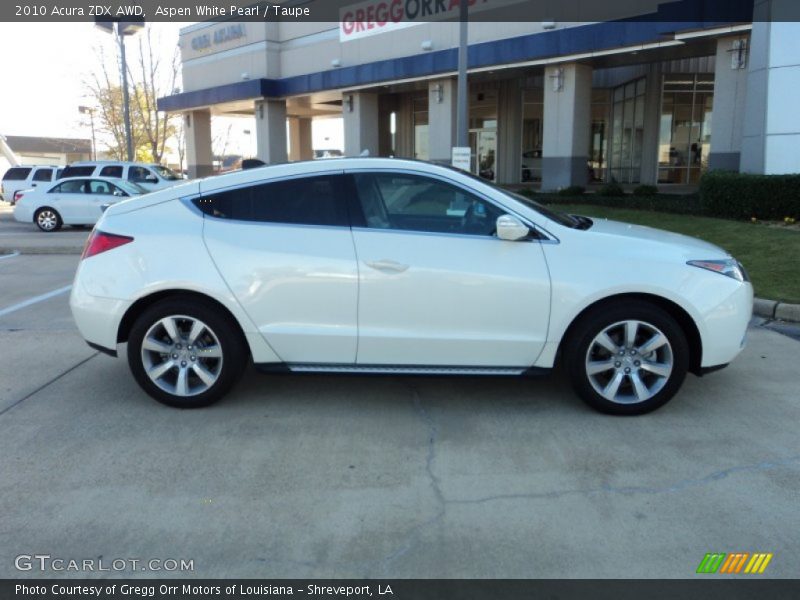 Aspen White Pearl / Taupe 2010 Acura ZDX AWD