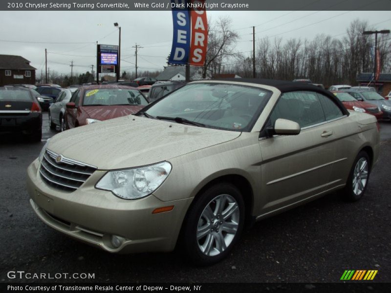White Gold / Dark Khaki/Light Graystone 2010 Chrysler Sebring Touring Convertible