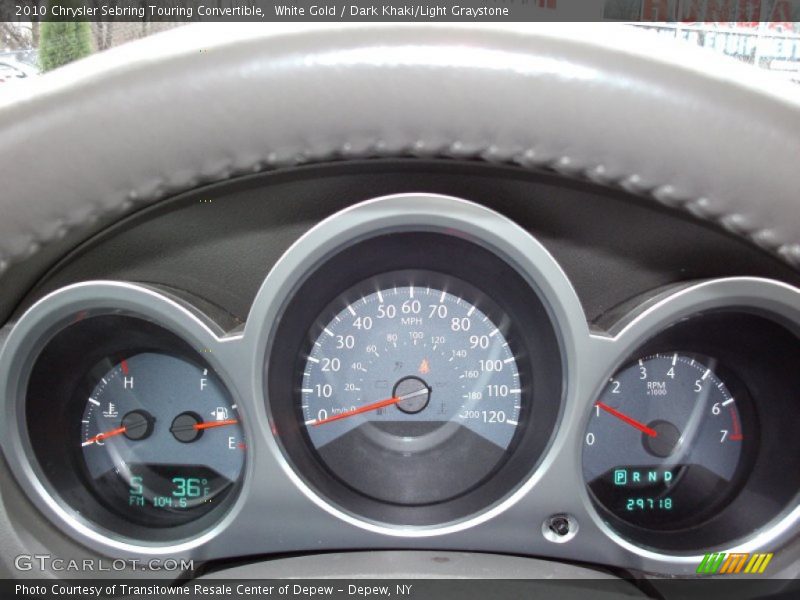 White Gold / Dark Khaki/Light Graystone 2010 Chrysler Sebring Touring Convertible